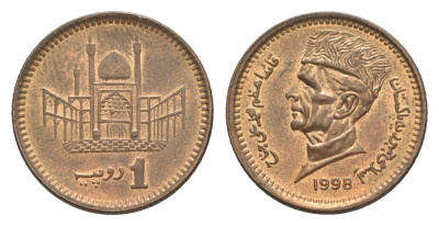 Пакистан 1 рупия 1998 KM 62 бронза UNC 4644-923