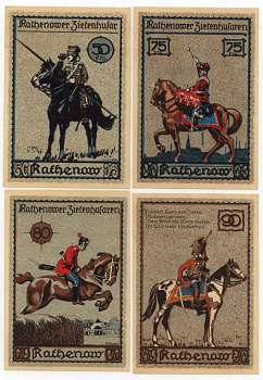 РАТЕНАУ 5, 75 80 90 ПФЕННИГОВ КАВАЛЕРИЯ бумага UNC (пресс) 70-814