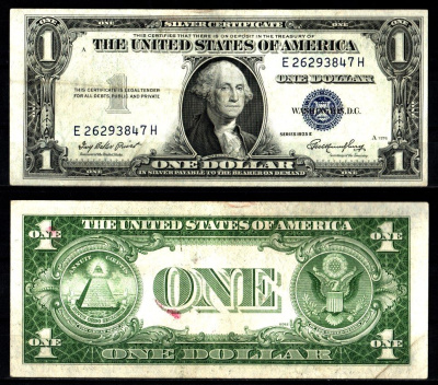 США 1 доллар 1935 Серия E, Джордж Вашингтон Pick 416 D2e бумага 2119-15-2-2