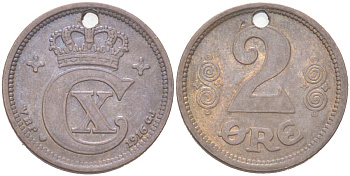 Дания 2 эре 1916 Кристиан X (1912-1947) KM 813 бронза 4621-1018