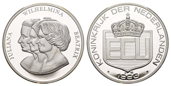 Нидерланды 1 экю 1993 Голландские королевы, с сертификатом подлинности UC 202 серебро PROOF 1083-5-51