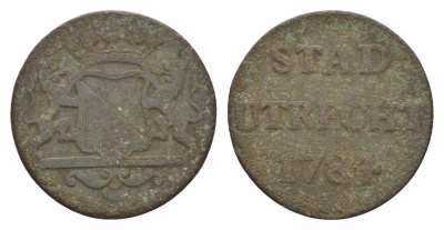 Нидерланды, Голландская республика, Утрехт 1 дуит 1784 KM 91 медь 4659-161