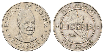 Либерия 1 доллар 1976 KM 32 медно-никель 4661-136