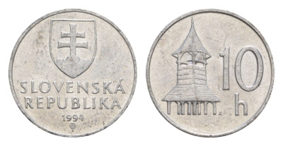 Словакия 10 геллеров 1994 MK KM 17 алюминий aUNC 4124-721