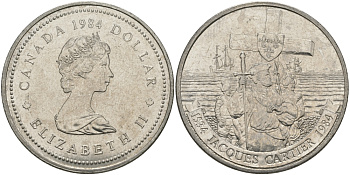 Канада 1 доллар 1984 Жак Картье KM 141 никель UNC 97-126
