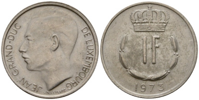 Люксембург 1 франк 1973 Великий герцог Жан (1964-1999) KM 55 медно-никель 4603-1125