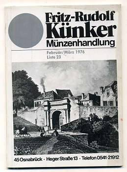 ФРИТЦ-РУДОЛЬФ КЮНКЕР КАТАЛОГ ФИКСИРОВАННЫХ ПРОДАЖ (LAGERKATALOG) 1976 ФЕВРАЛЬ-МАРТ, № 23 00-01-01-19