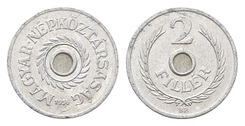 Венгрия 2 филлера 1956 BP KM 546 алюминий 4665-633