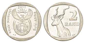 ЮАР 2 ранда 2011 KM 505 медь плакированная никелем UNC 4628-311