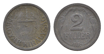 Венгрия 2 филлера 1944 BP KM 519 цинк 4658-362