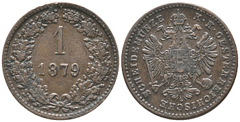 АВСТРИЯ 1 КРЕЙЦЕР 1879 KM 2186 медь 100-937