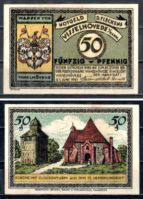 Фиссельхёфеде (Пруссия, Ганновер) 50 пфеннигов 1921 2193-35-2-1