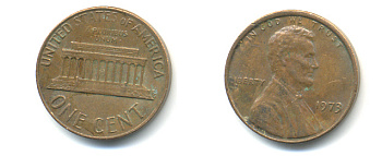США 1 ЦЕНТ 1973 ЛИНКОЛЬН KM 201 медь цинк 86-215