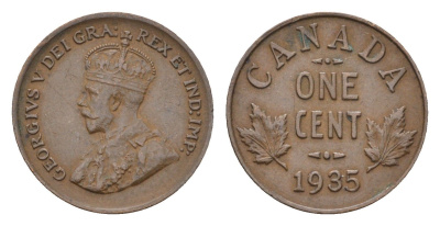 Канада 1 цент 1935 Георг V (1910-1936) KM 28 бронза 75-1554