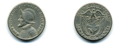 Панама 1/10 бальбоа 1966 KM 10a медь плакированная медно-никелем 29-1136