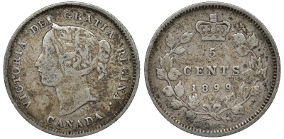 Канада 5 центов 1899 Виктория (1837-1901) серебро 4588-768