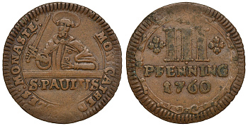Мюнстер 3 пфеннига 1760 02-205-42