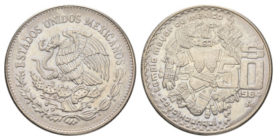 Мексика 50 песо 1984 KM 490 медно-никель 4661-1211