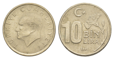 Турция 10000 лир 1995 Кемаль Ататюрк KM 1027.1 медь цинк никель 4648-857