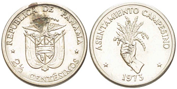 Панама 2 1/2 сентесимо 1973 ФАО, сельское хозяйство KM 32 медь плакированная медно-никелем 4516-329