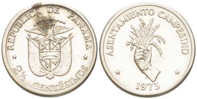 Панама 2 1/2 сентесимо 1973 ФАО, сельское хозяйство KM 32 медь плакированная медно-никелем 4516-329