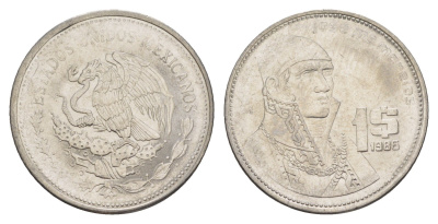 Мексика 1 песо 1986 Mo KM 496 медно-никель UNC 4637-631