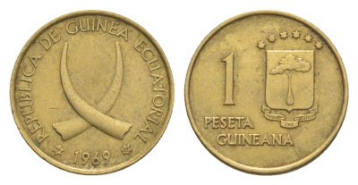 Экваториальная Гвинея 1 песета 1969 KM 1 алюминиевая бронза 4617-114
