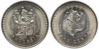 Родезия 5 центов 1976 KM 13 медно-никель UNC M35-18