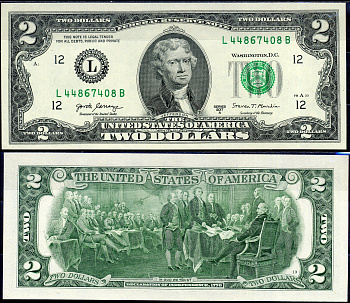 США 2 доллара 2017 Pick W545 бумага UNC (пресс) 7222-58-3-2