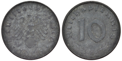 Германия 10 рейхспфеннигов 1943 A KM 101, J.371 цинк 4121-1041