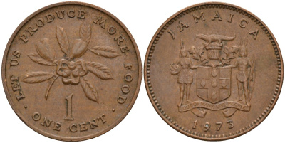 Ямайка 1 цент 1973 KM 51 бронза 4143-512
