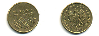 Польша 5 грошей 1998 MW KM 278, Parchimowicz 703e латунь 3999-1127