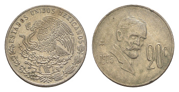 Мексика 20 сентаво 1975 Франциско Индалеси KM 442 медно-никель 4644-644