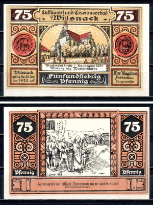 Вильснак (Пруссия, Бранденбург) 75 пфеннигов 1922 2193-49-3-2