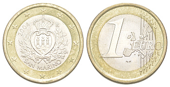 Сан-Марино 1 евро 2004 KM 446 биметалл UNC 4646-517