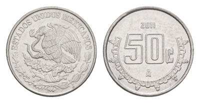 Мексика 50 сентаво 2011 Mo KM 936 нержавеющая сталь UNC 4636-513