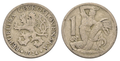 Чехословакия 1 крона 1924 KM 4 медно-никель 4673-923
