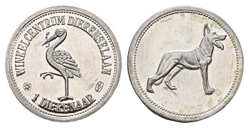 Нидерланды жетон торгового цента - 1 Dierenaar собака, диаметр 25 мм, вес 2 гр алюминий 4678-546