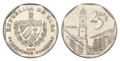 Куба 25 сентаво 2000 площадь в Тринидаде KM 577 сталь плакированная никелем 4663-331