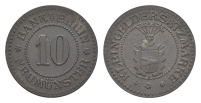 Ноймюнстер 10 пфеннигов ND Funck 368.2A, Men05 18524.2, Men18 23177.2 цинк 4528-853