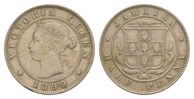Ямайка 1/2 пенни 1899 Виктория (1837-1901) KM 16 медно-никель 1530-142
