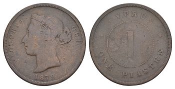 Кипр 1 пиастр 1879 Виктория (1837-1901) KM 3.1 бронза 4127-1242