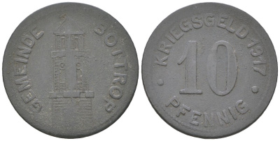 Боттроп 10 пфеннигов 1917 Funck 54.1, Men05 3320.1, Men18 4240.1 цинк 4617-228