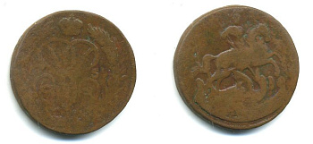 РОССИЯ 1 КОПЕЙКА 1759 медь 61-431