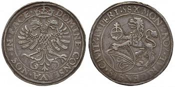 Швейцария, Цюрих 1 талер 1558 Davenport 8775, Divo 6E серебро 00-000-00