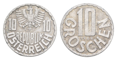 Австрия 10 грошей 1968 KM 2878 алюминий 4160-933