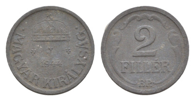 Венгрия 2 филлера 1944 BP KM 519 цинк 4658-358