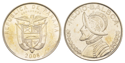 Панама 1/2 бальбоа (50 сентесимо) 2008 KM 129 медь плакированная медно-никелем 4645-133