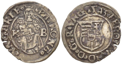 Венгрия 1 денар 1543 KB, Фердинанд I (1526-1564), мадонна с младенцем серебро EH 745a серебро    559-134 4532-1235