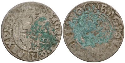 Польша 3 полкера (3 полторака - 1 крейцер) ND (1620-1627) Сигизмунд III Ваза (1587-1632) KM 41 серебро 4158-1046